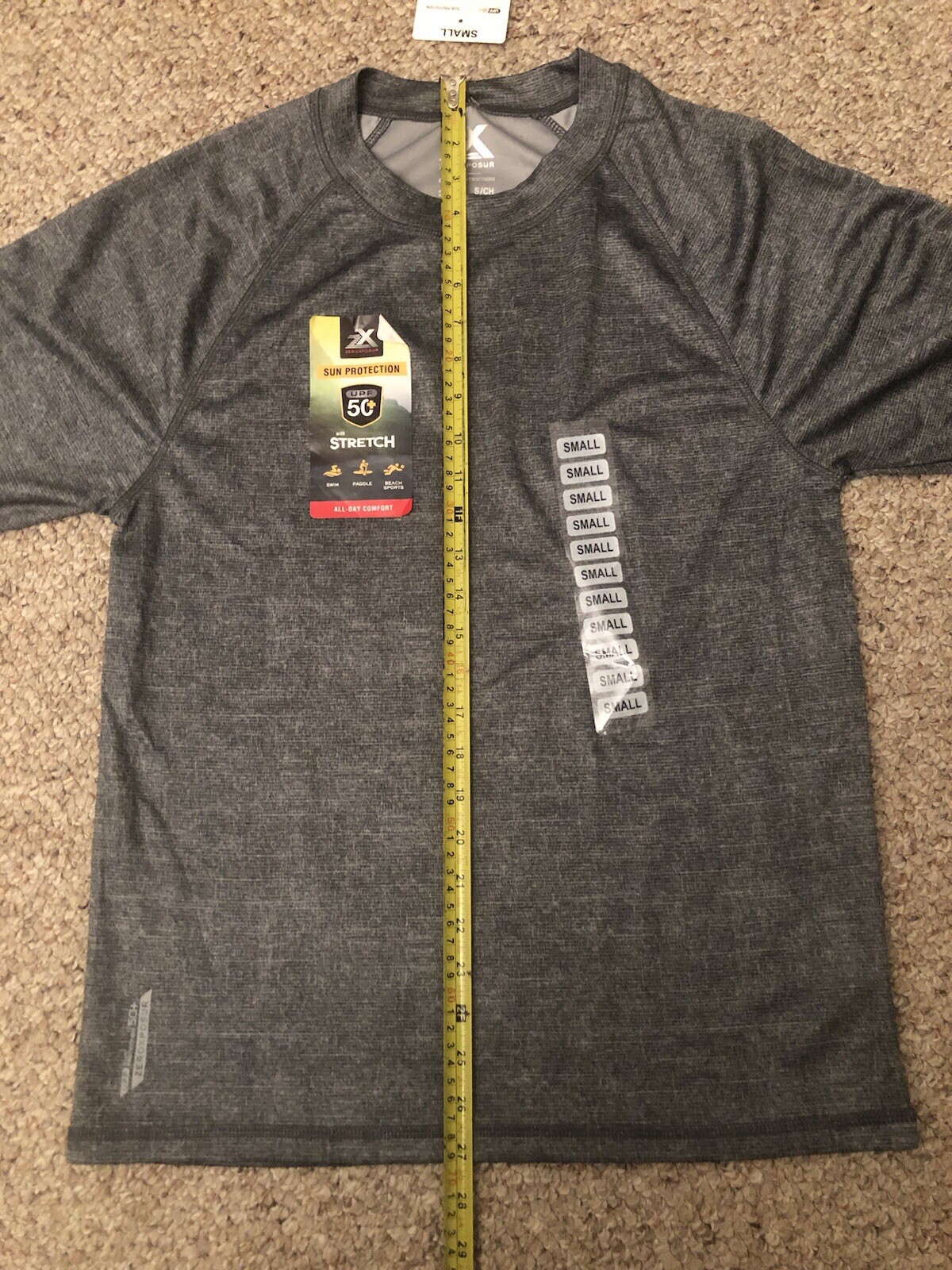 NWT Men's Small Gray ZeroXposur Black Sun Protection All-Day Comfort Active gallery