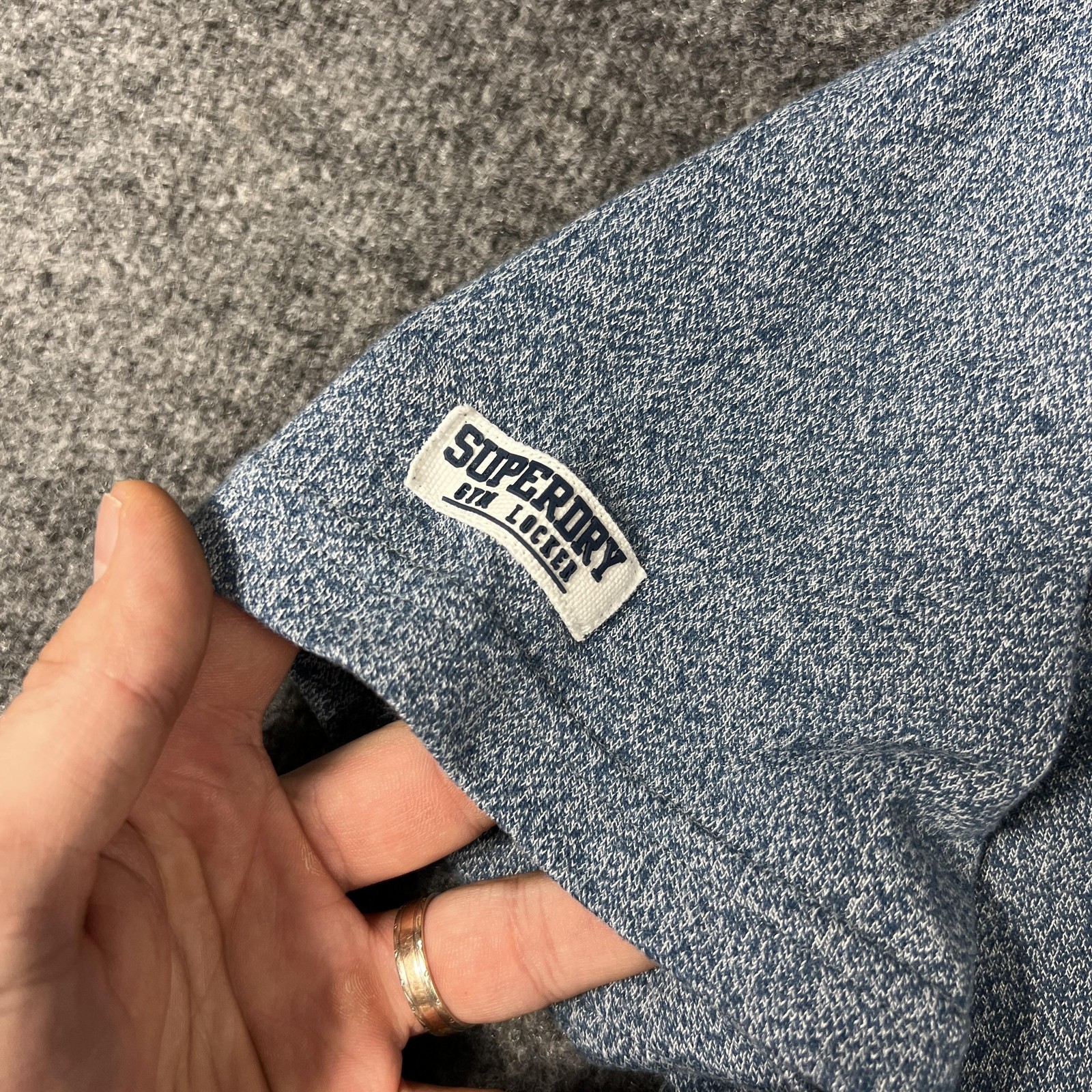 Superdry Shirt Mens Large Blue Gym Locker Lite Loop SD GYM Division Athletic Tee gallery