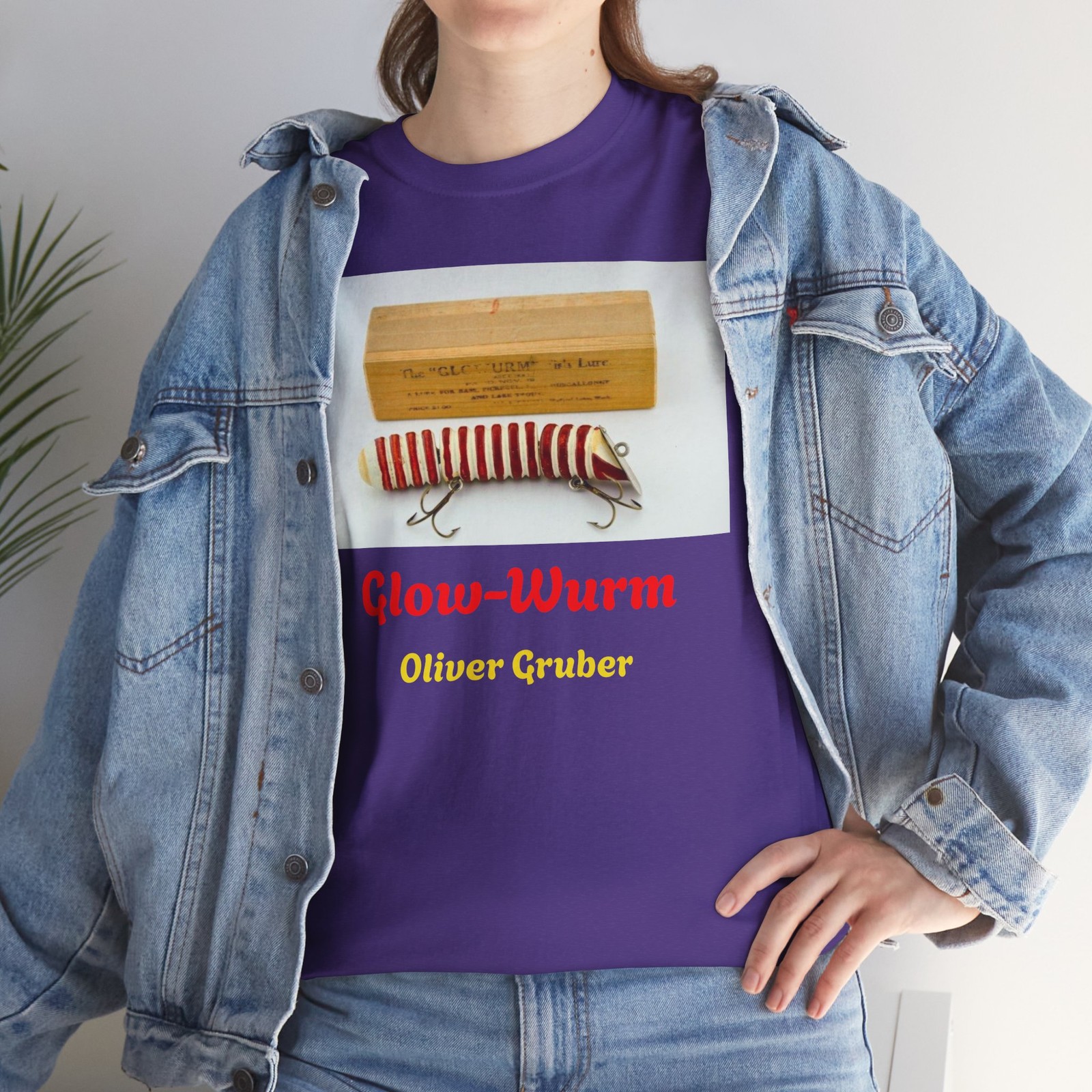 Vintage Glow-Wurm Fishing Lure Oliver Gruber T-Shirt, Retro Fishing Tee, Unisex
