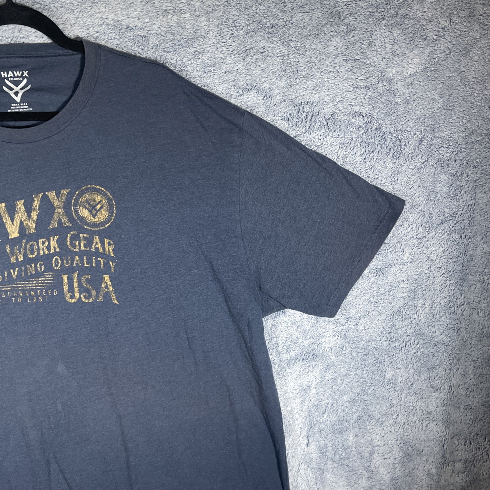 Hawx Men's Blue Short Sleeve Work Gear USA Size 2XL Everyday Casual Cotton Blend gallery