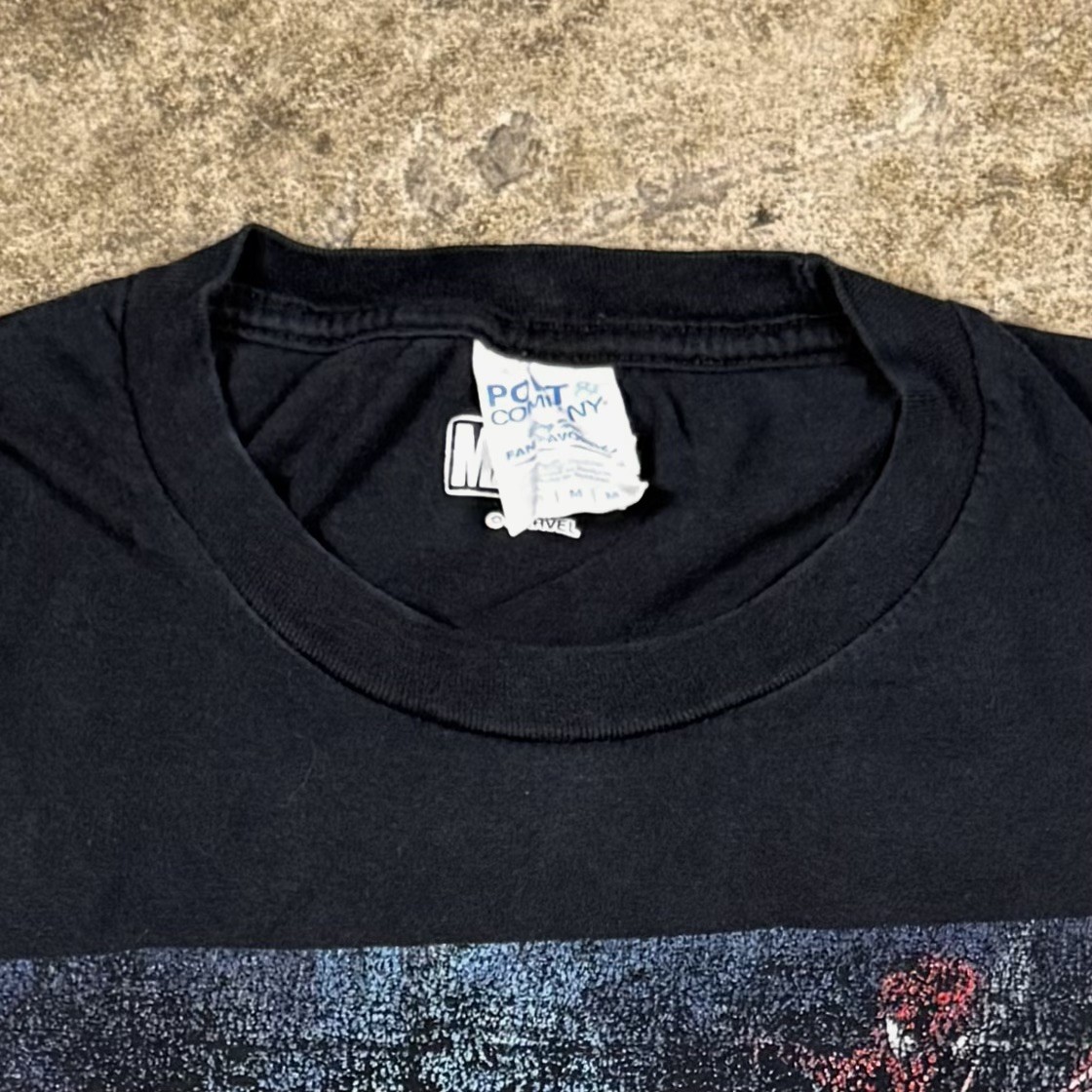 Vintage Marvel Spider-Man Graphic Print T Shirt Black Faded Y2K Size Medium gallery