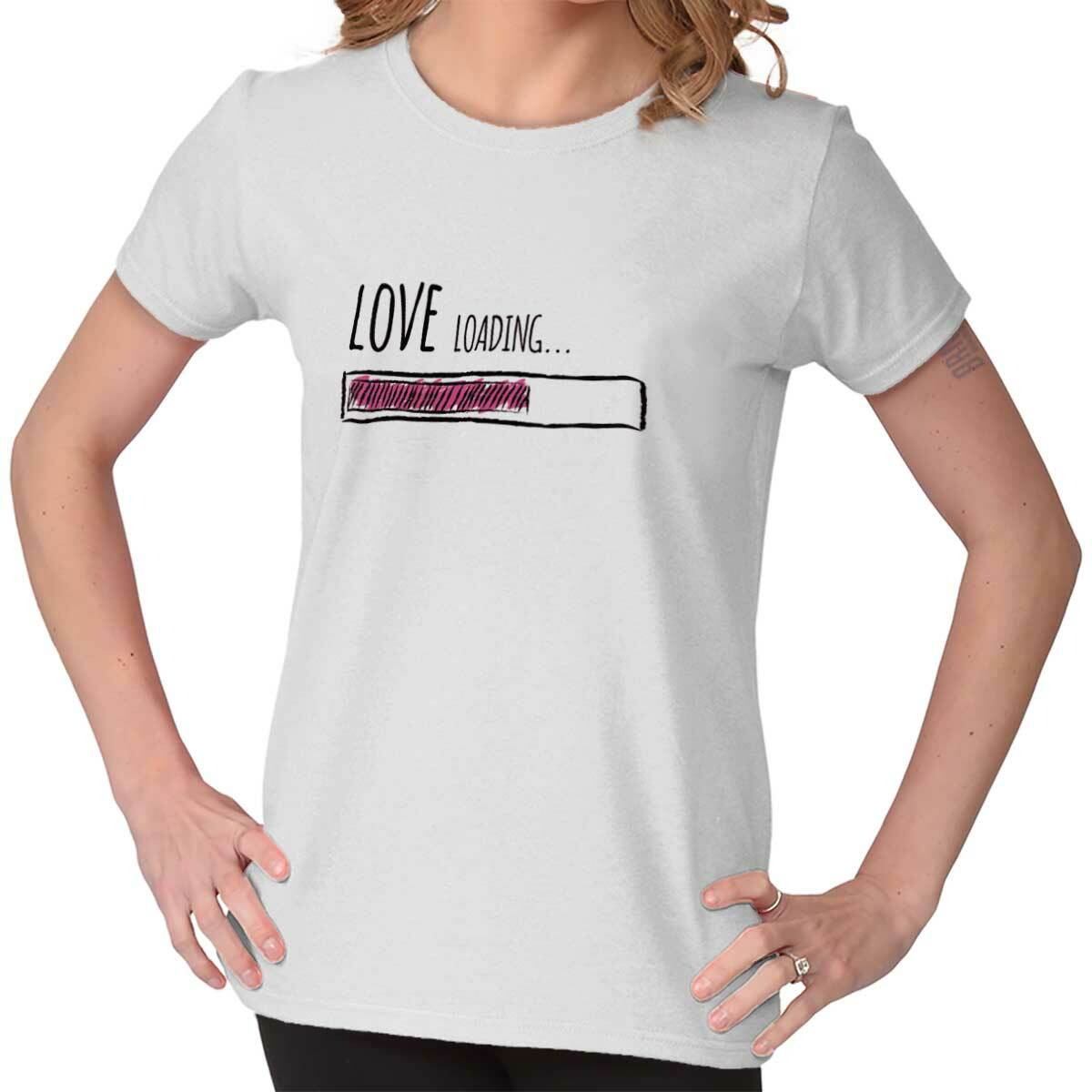 Love Loading Funny Cute Valentine's Day Gift Womens Top Junior Graphic Tee gallery