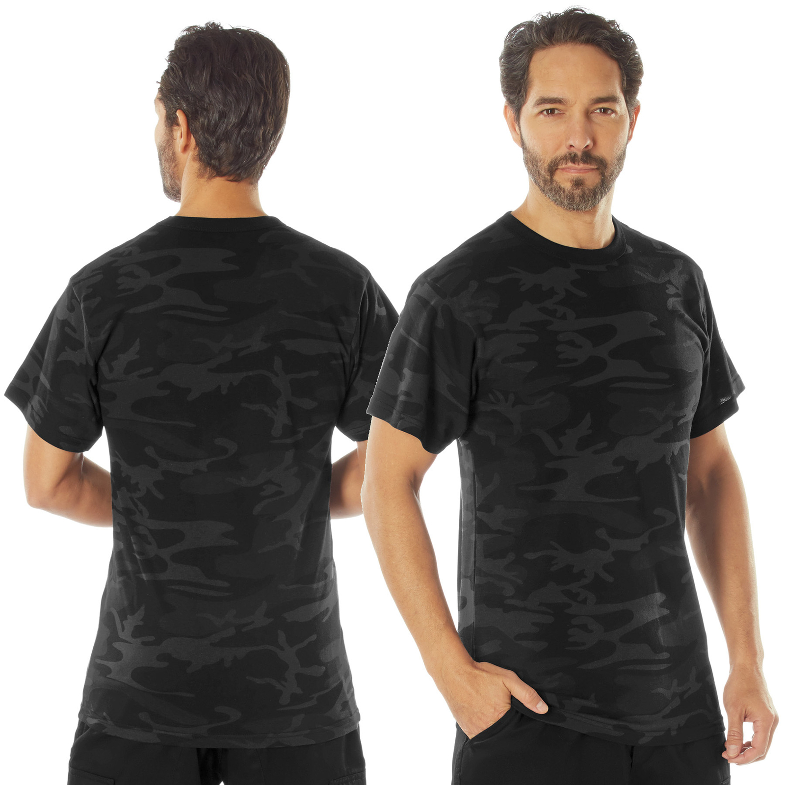 Rothco Men's Midnight Black Camo Tactical T-Shirt - Camouflage Fashion Tee gallery