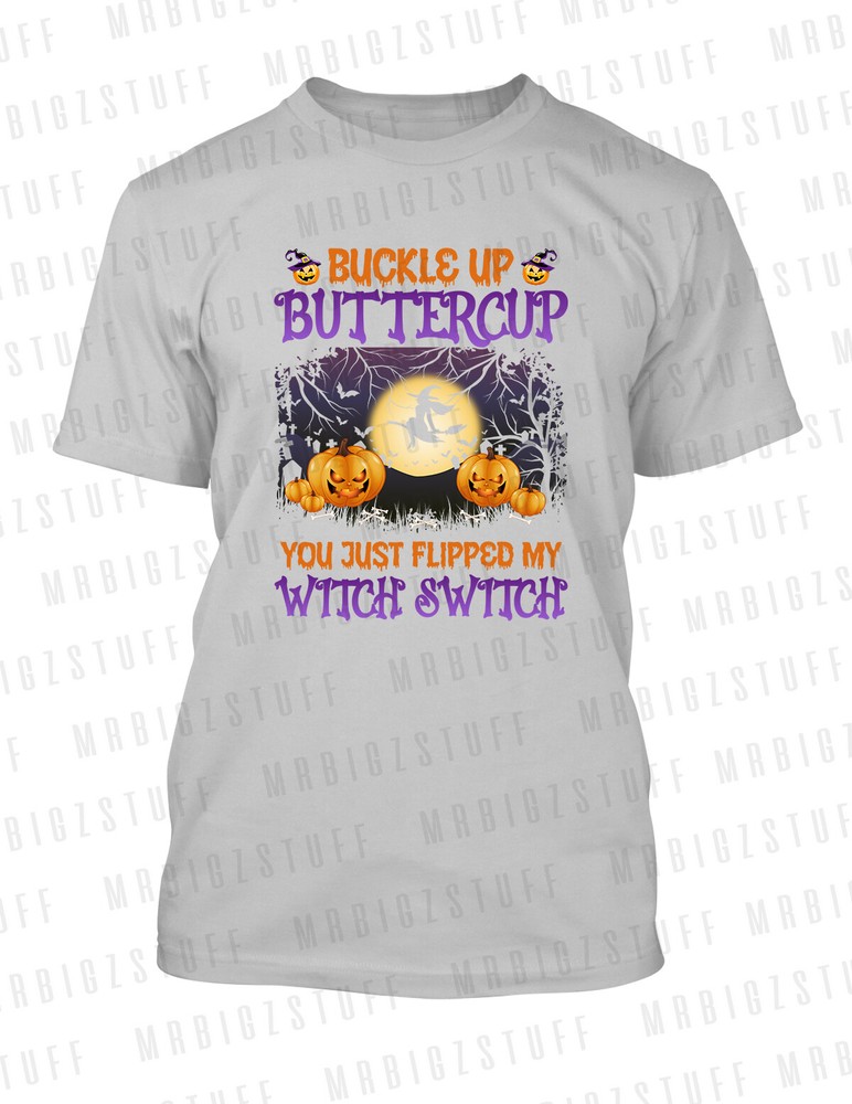 Buckle Up Witch Tee Shirt Halloween Pumpkins Funny T-Shirt Unisex Horror Tee
