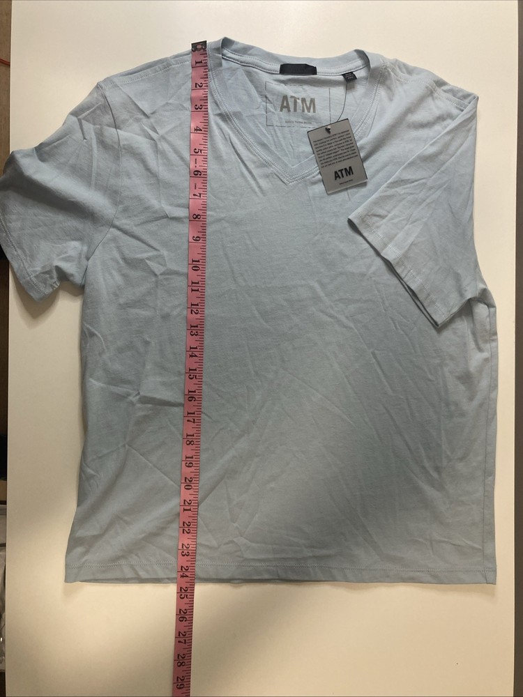 Atm Anthony Thomas Melillo Men’s Classic Jersey V-Neck Tee Blue Medium NWT