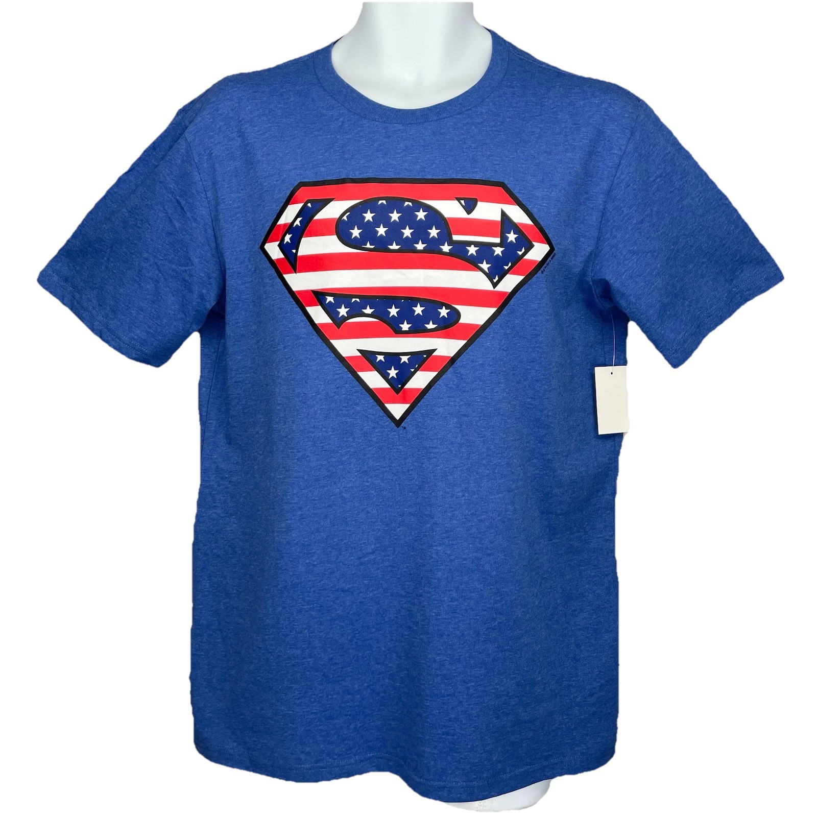 NEW! Superman USA Patriotic T-Shirt/Men’s (L) Blue DC Licensed Cotton Blend NWT gallery