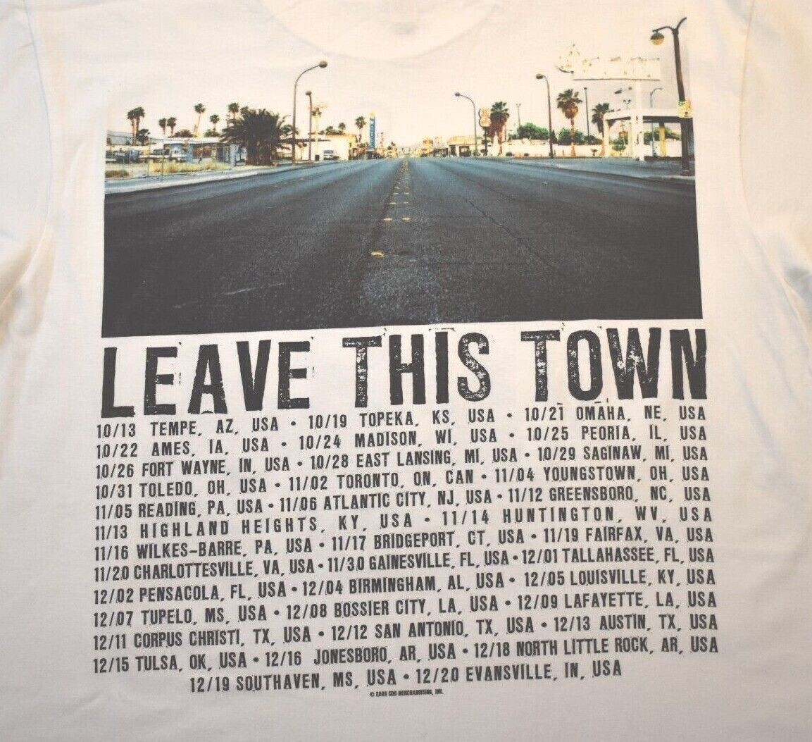 Daughtry Mens Leave This Town Tour White Shirt With Dates New M, L gallery