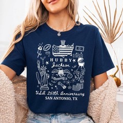 Personalized Hubby Shirt Custom Name State USA 250th Anniversary 4th July Tee