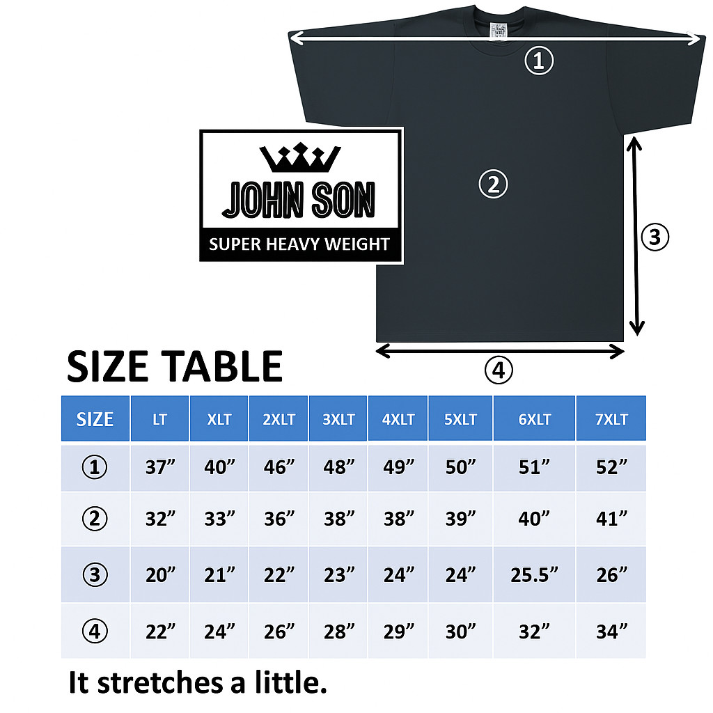 *[JOHN SON](Pack of 6)Mens Super Heavy Weight Big Size Tall T-shirts [LT~7XLT] gallery
