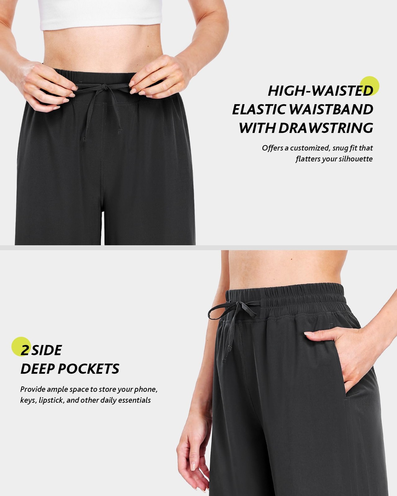 CAMPSNAIL Wide Leg Pants Women 25"/29" Casual Summer Capri Sweatpants Lightw... gallery