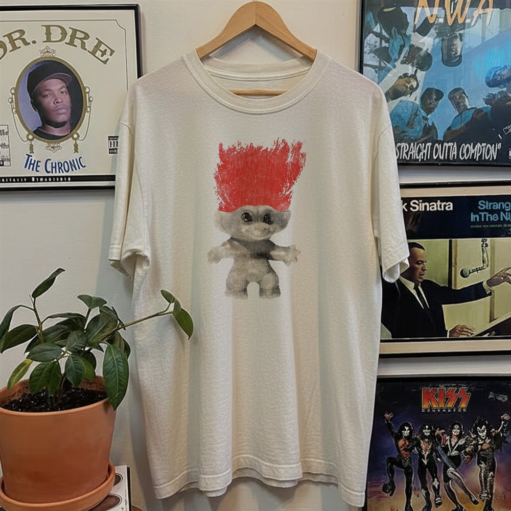 Troll Doll Washed T-Shirt White L