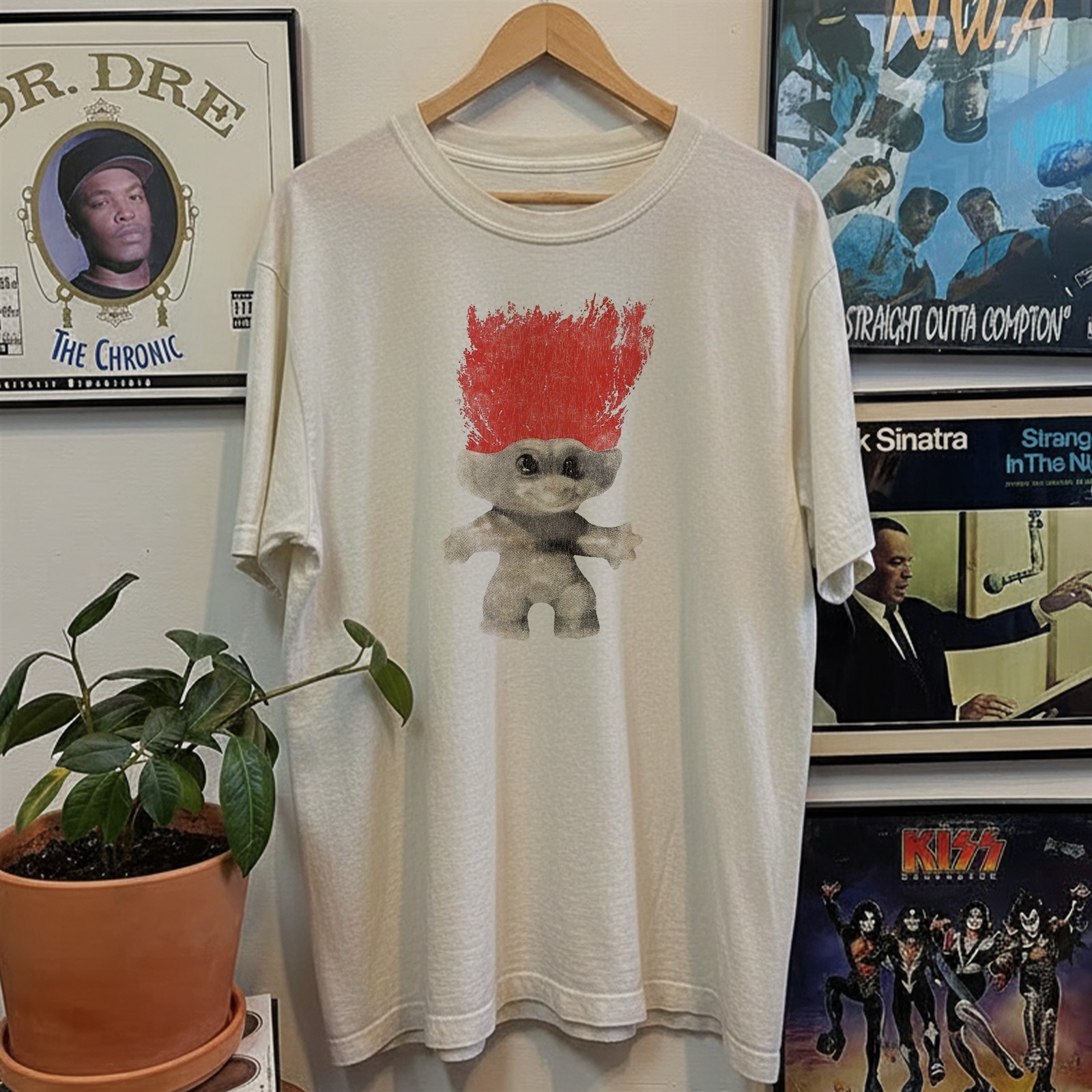 Troll Doll Washed T-Shirt White L