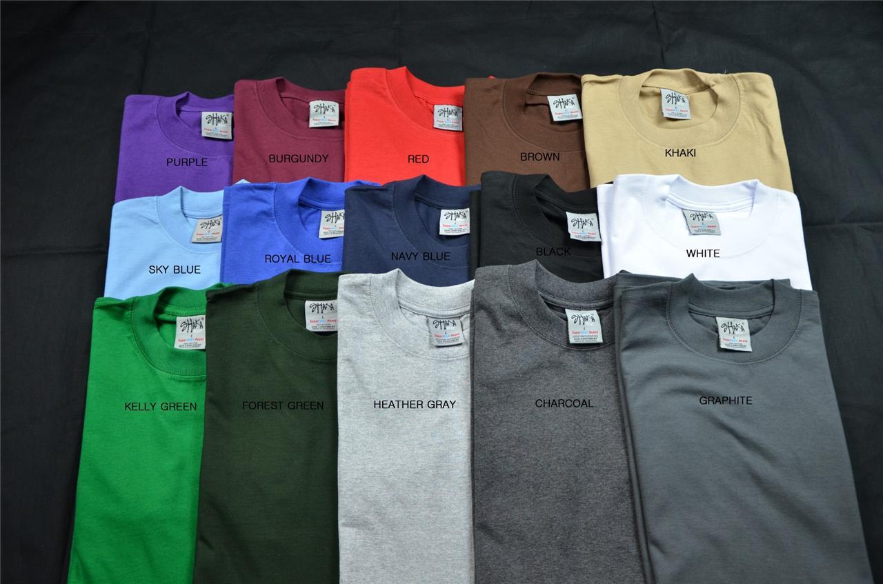 1 NEW SHAKA WEAR SUPER MAX HEAVY WEIGHT T-SHIRT COLOR TEE PLAIN BLANK LT-5XLT gallery
