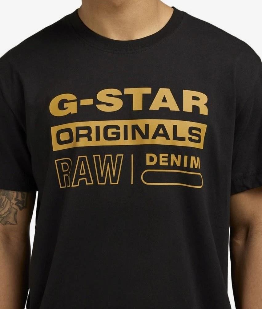 Mens G-STAR ORIGINALS RAW DENIM Graphic Tee BLACK T-Shirt XXL 100% Cotton *3F gallery