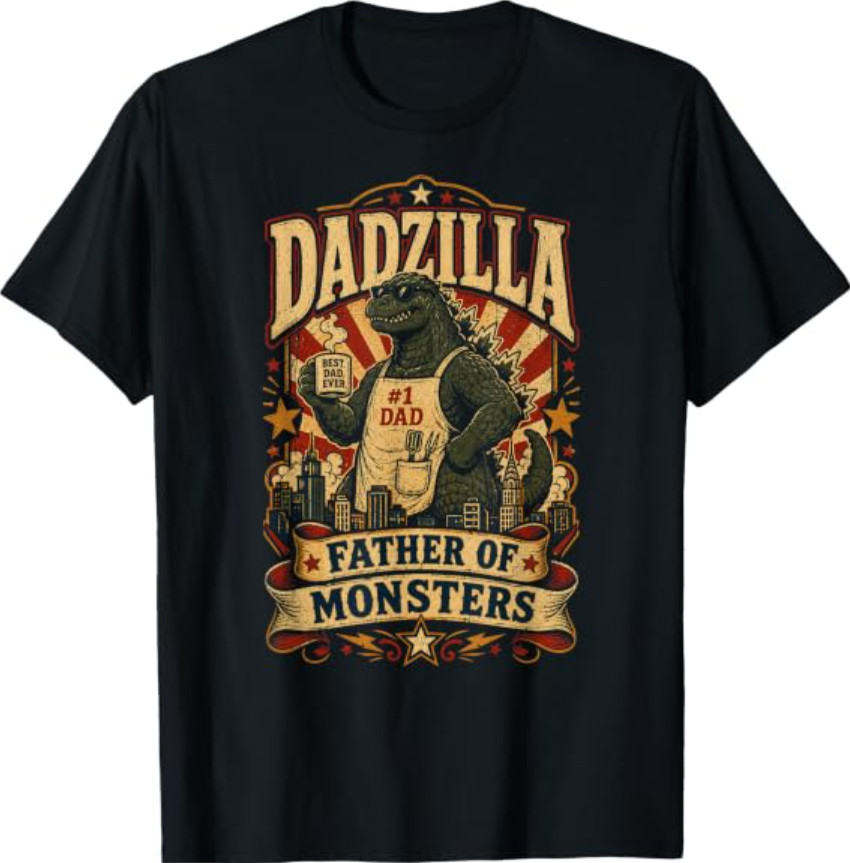 Dad Zilla Japanese Monster Funny Fathers Day Kaiju Daddy T-Shirt gallery