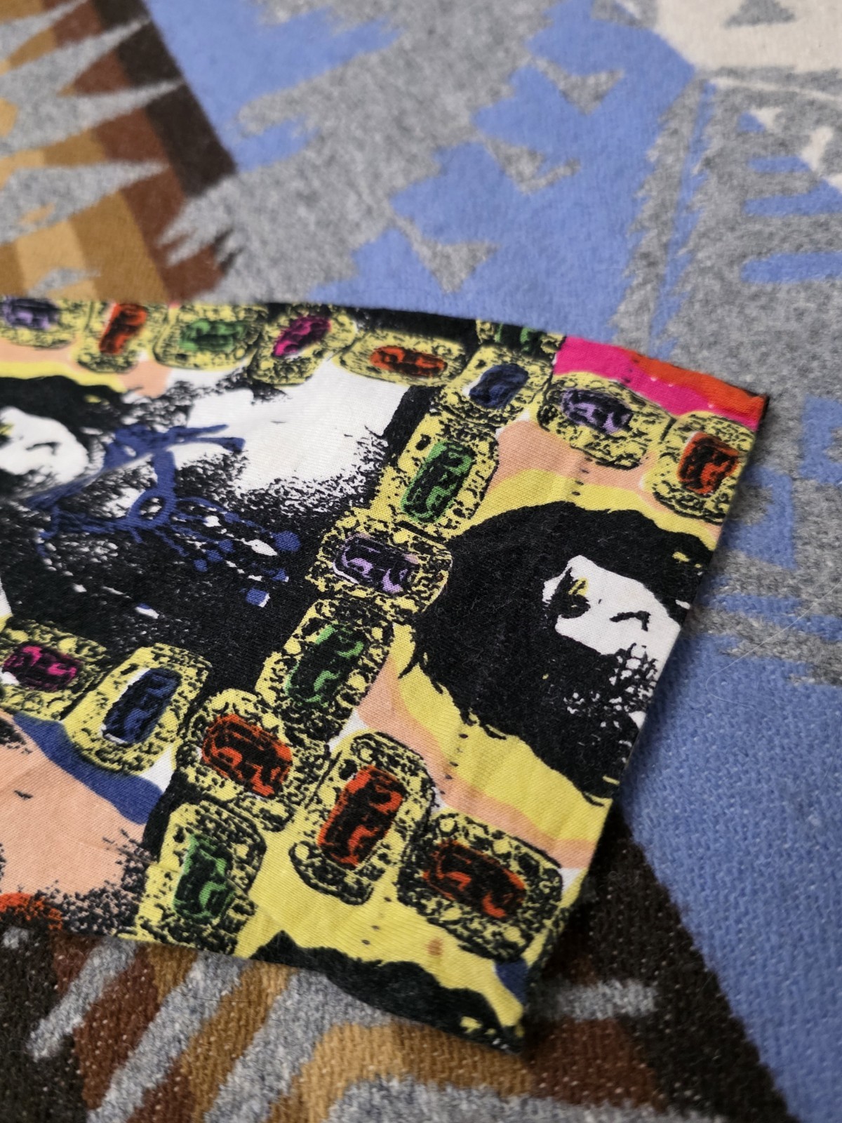 Vintage Michiko Koshino Pop Art Portrait All Over Print Long Sleeve Shirt Mens M gallery
