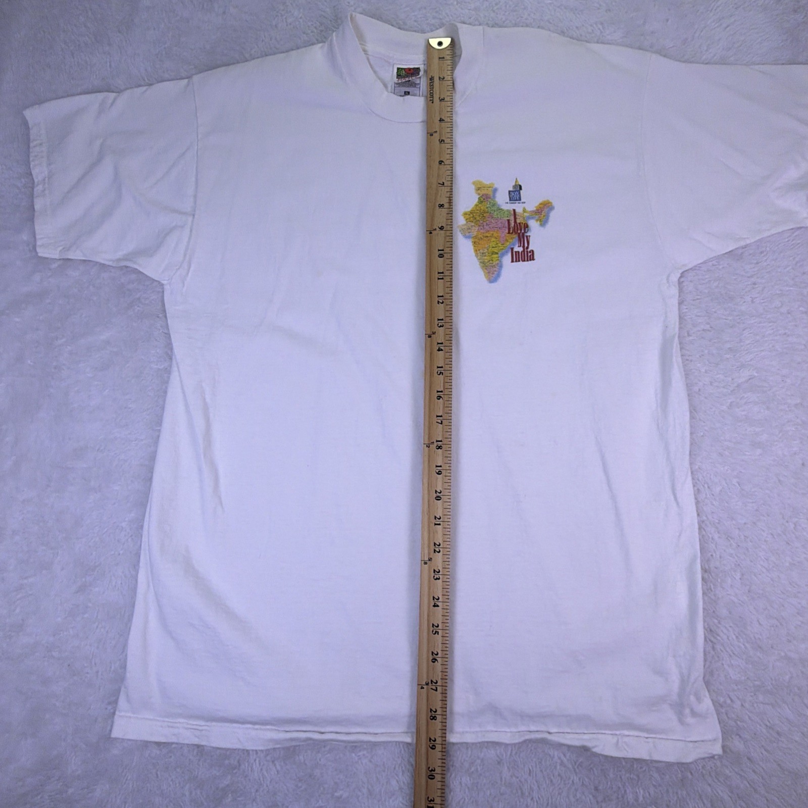 Vintage Hanes Heavyweight T-Shirt Men’s XL White - “I Love My India” 100% Cotton gallery