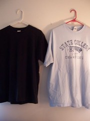2 – Men’s T-Shirts – XL – Black & Light Blue – Good Condition