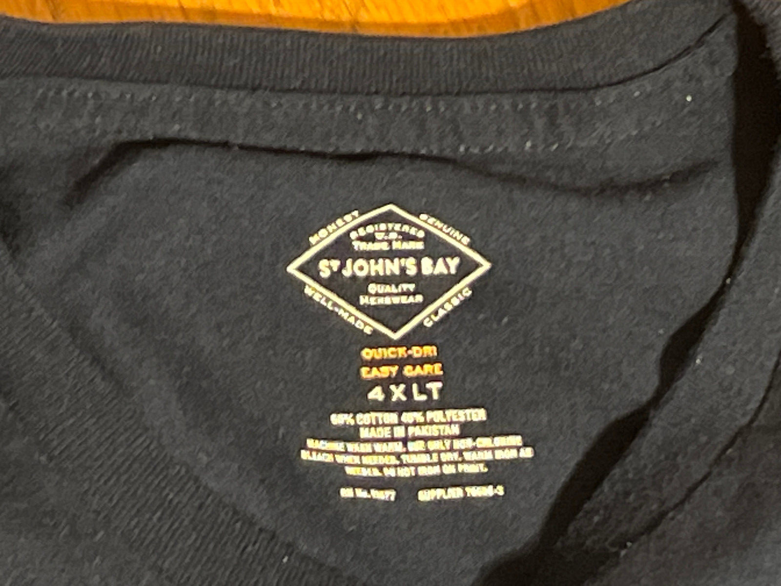 St John's Bay Quick-Dri Easy-Care Navy Blue Tee Shirt Men's 4XLT ~ EUC gallery