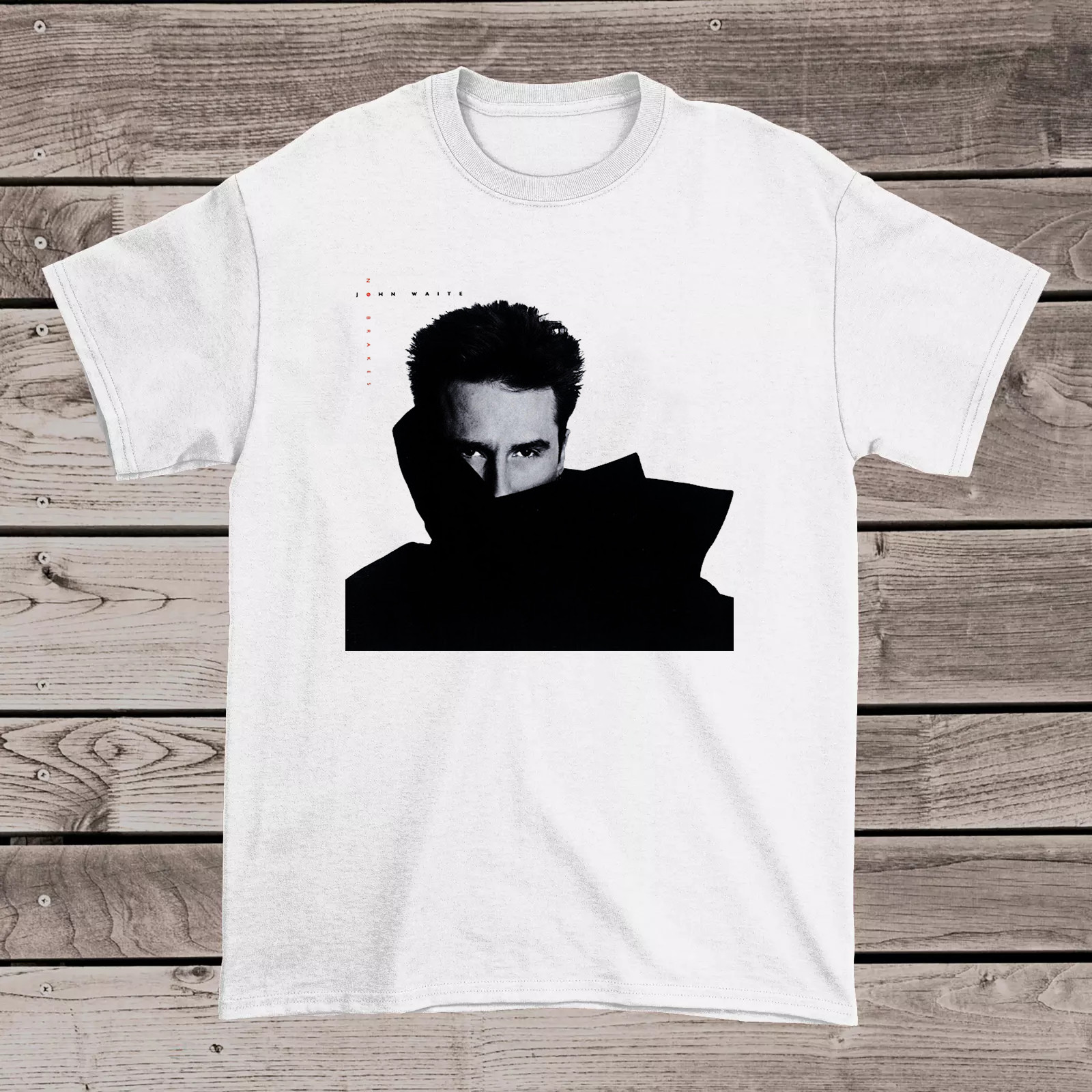 NO BRAKES John Waite White Cotton Unisex T Shirt Full Size S-5XL