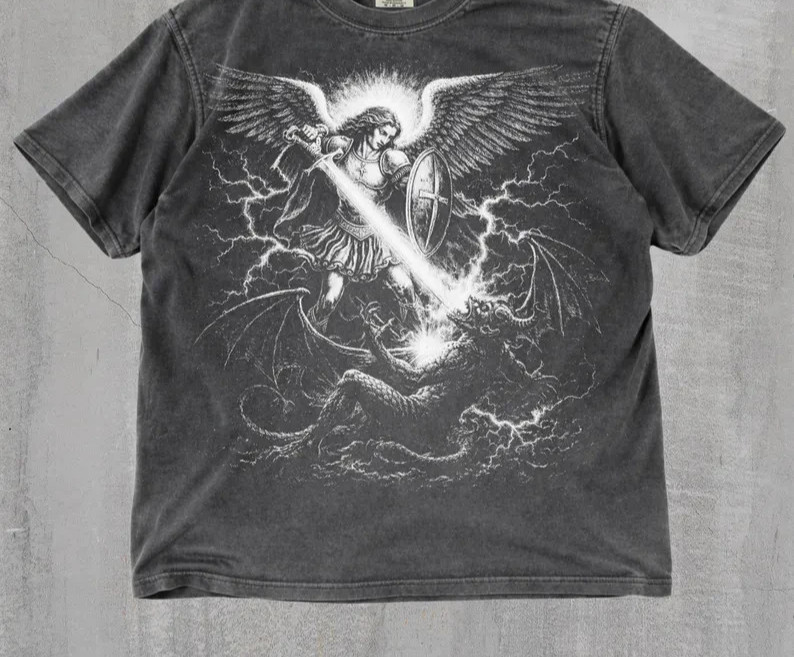 St Michael Archangel T-Shirt,Christian Gift Idea,Faith Based Clothing,St Michael gallery