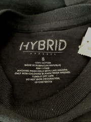 HYBRID APPAREL BLACK Screenprint Short Sleeve Tee Shirt Sz S*