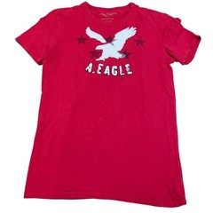 American Eagle Outfitters Red Graphic T Shirt Athletic Fit Men’s XS Eagle Stars