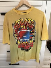 $340 Acne Studios Enrik Grateful Sun Oversized Face T-Shirt in Yellow S/M