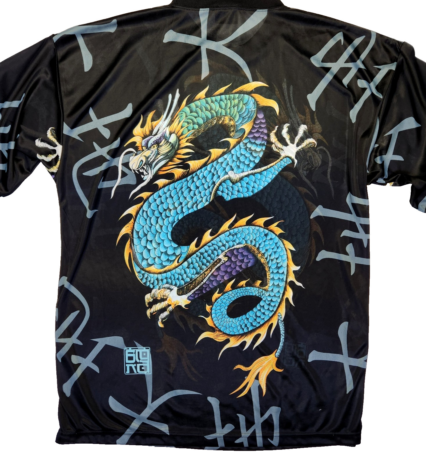 Vintage Bignd Collection Anime Dragon All Over Print Shirt, Semi Sheer Size M