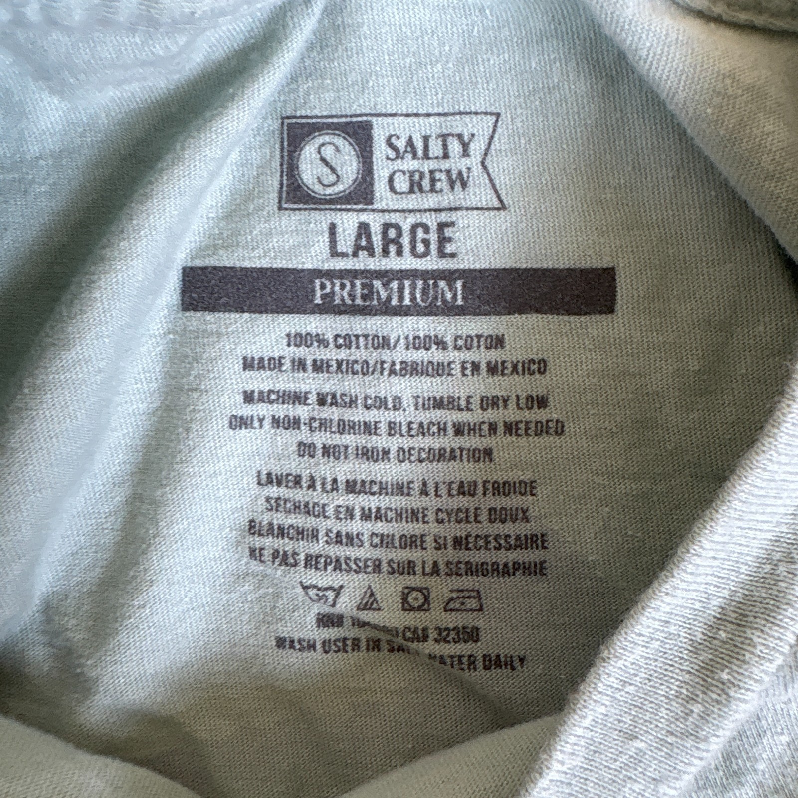 Salty Crew Brother Bruce Premium T-Shirt Mens Large Muted Green Sharks Graphic gallery