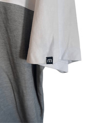 Travis Mathew Mens White & Gray Short-Sleeve Pointed Collar Polo Shirt Extra Lar