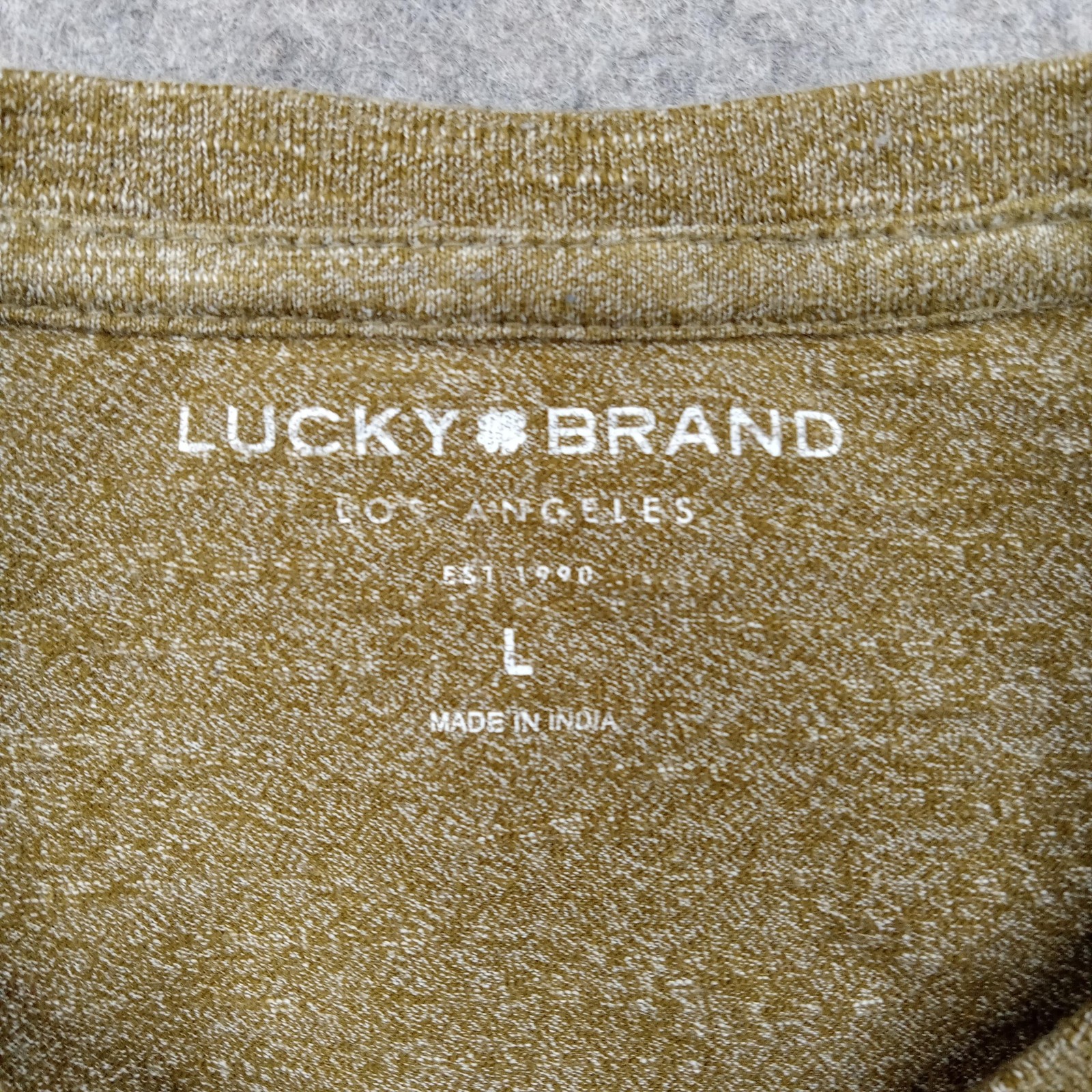 Lucky Brand Shirt Mens Large Green Long Sleeve Henley Cotton Blend Tagless gallery