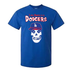 Los Angeles Dodgers Throwback Misfits shirt LA Doyers Punk Rock Funny MLB Blue 1