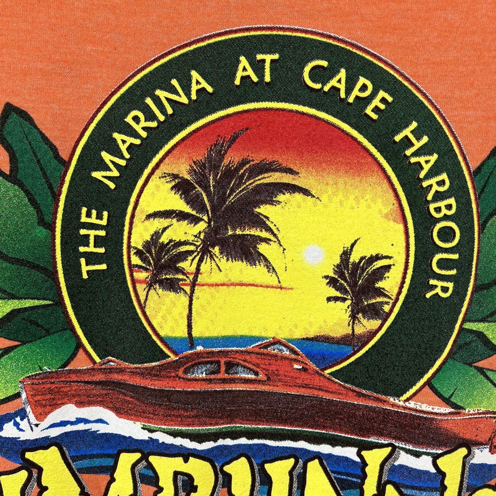 Rumrunners Cape Coral T Shirt Mens XL Colorful Heather Orange Scenic Canal Views gallery