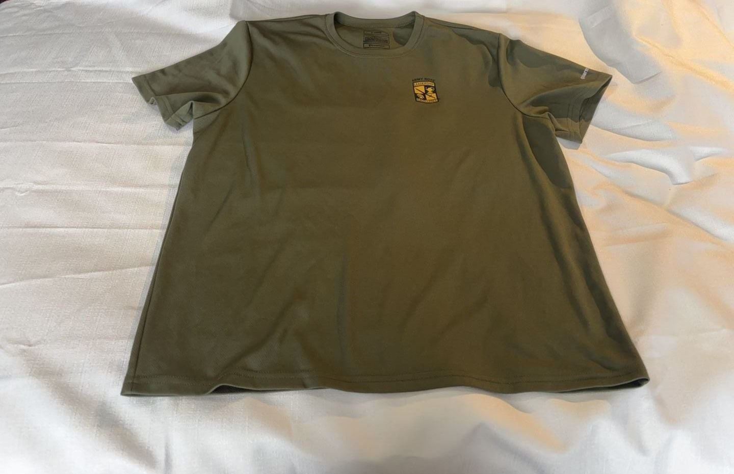 Army ROTC Men Leadership Excellence Crest Logo Green T-Shirt Size Small NEW