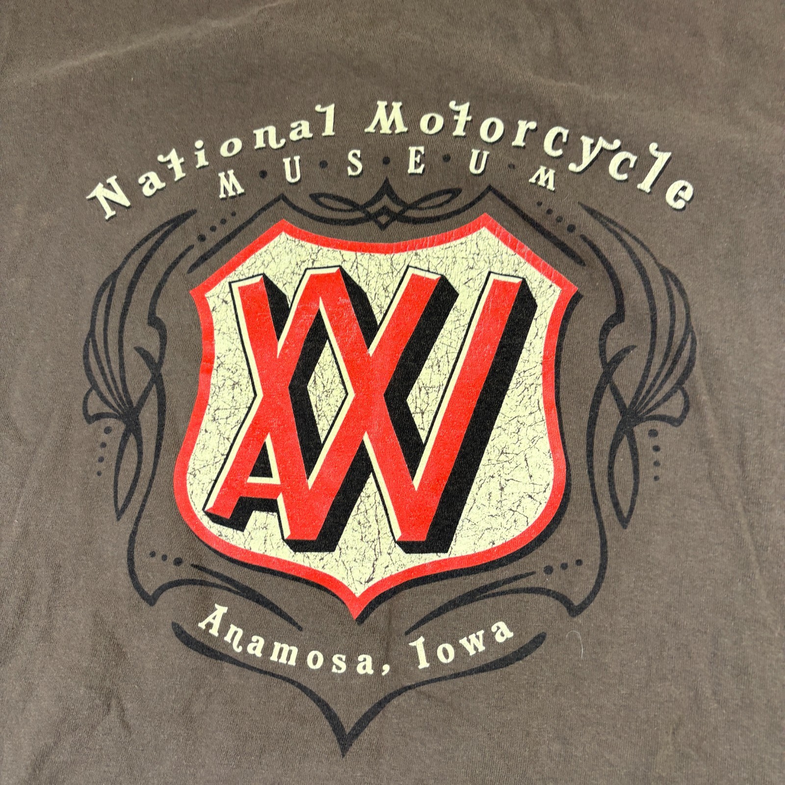 Biker Tshirt 3XL Brown Graphic T Shirt Von Pickers Motorcycle Vintage Grunge Tee gallery