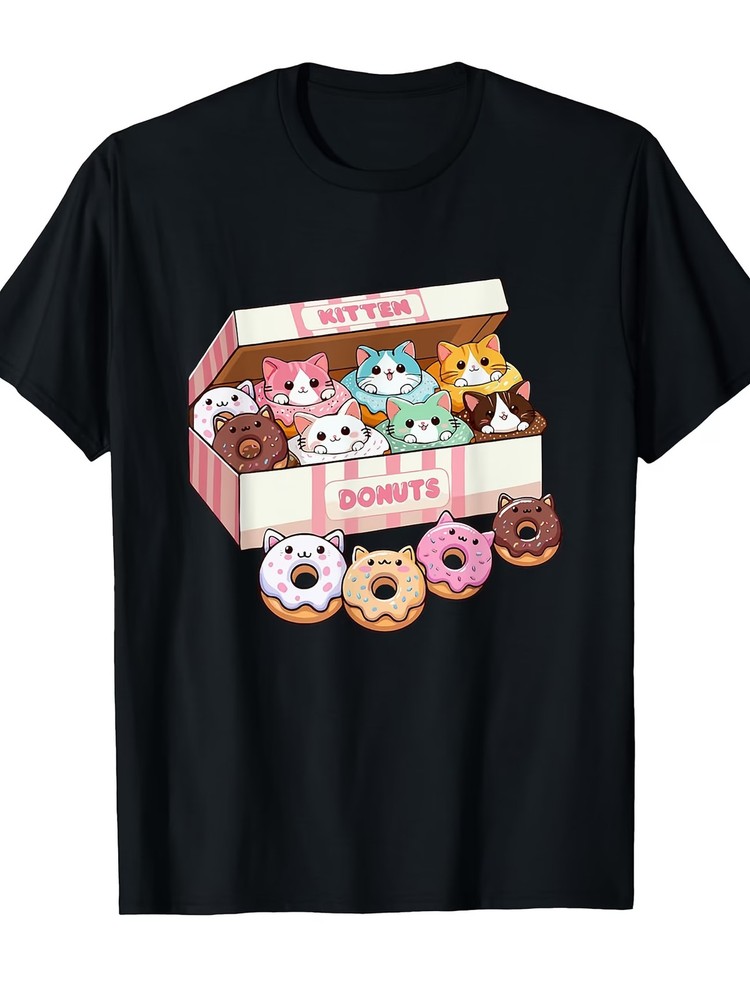 Kitten Donuts Pastry Cat Lover Cute Doughnut Cats T-Shirt[Cool Design] Street Tr