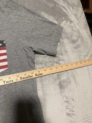 Travis Mathew Shirt Men Large Gray American Flag Pocket T-Shirt USA Pima Cotton