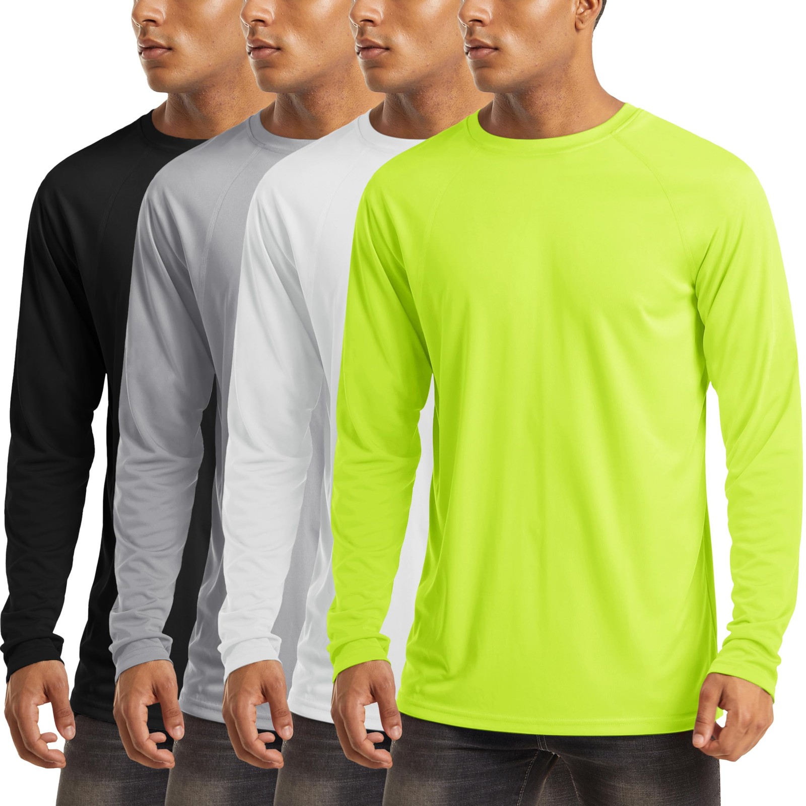 4 Pack Men's Shirts Long Sleeve Sun Protection UPF 50+ UV SPF Dry Fit T-Shirt... gallery