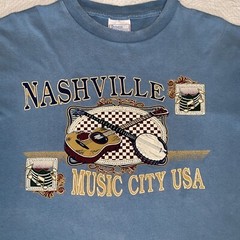 Vintage Premier Sportswear Mens XL Nashville Music City T-Shirt Preshrunk Blue