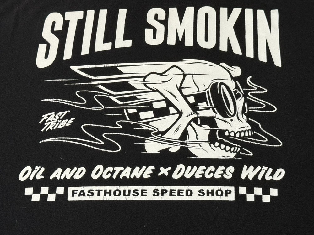 FASTHOUSE – Men’s Short Sleeve L – LARGE – Black – FAST HOUSE F/H – Still Smokin