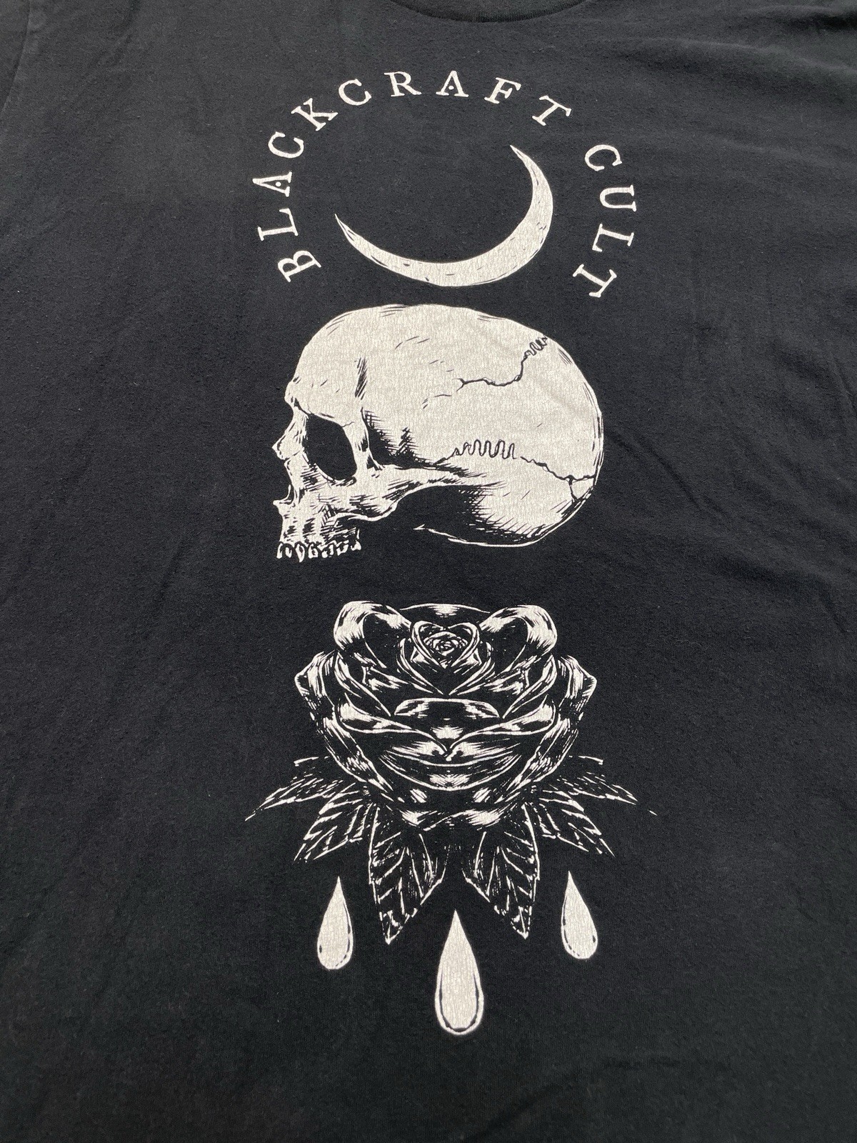 Black Craft Cult Shirt Skull Moon Graphic Goth Tee Black Size L gallery