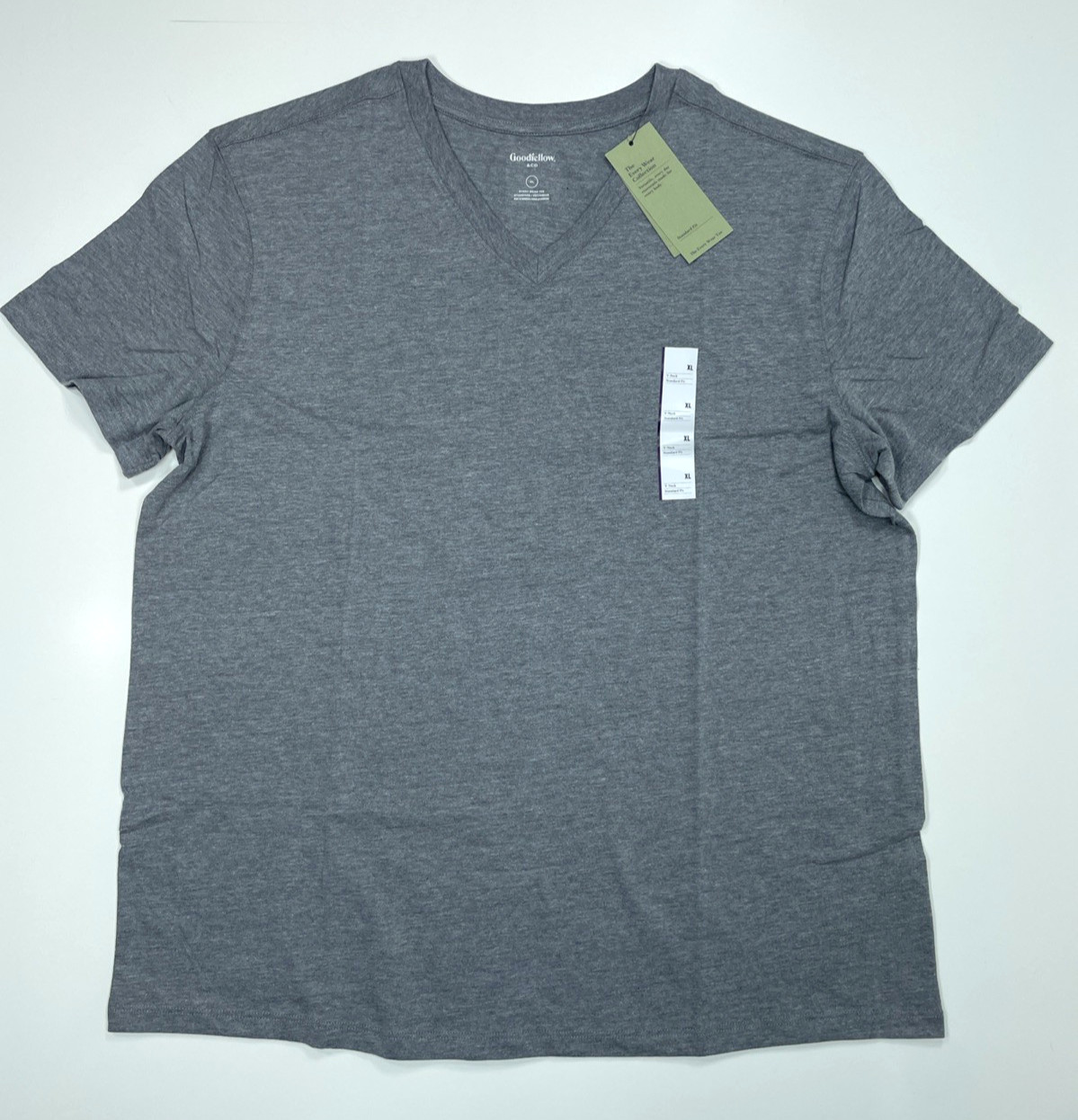 NWT Goodfellow & Co Men’s V-Neck T-shirt Size XL Gray Short Sleeve Standard Fit gallery