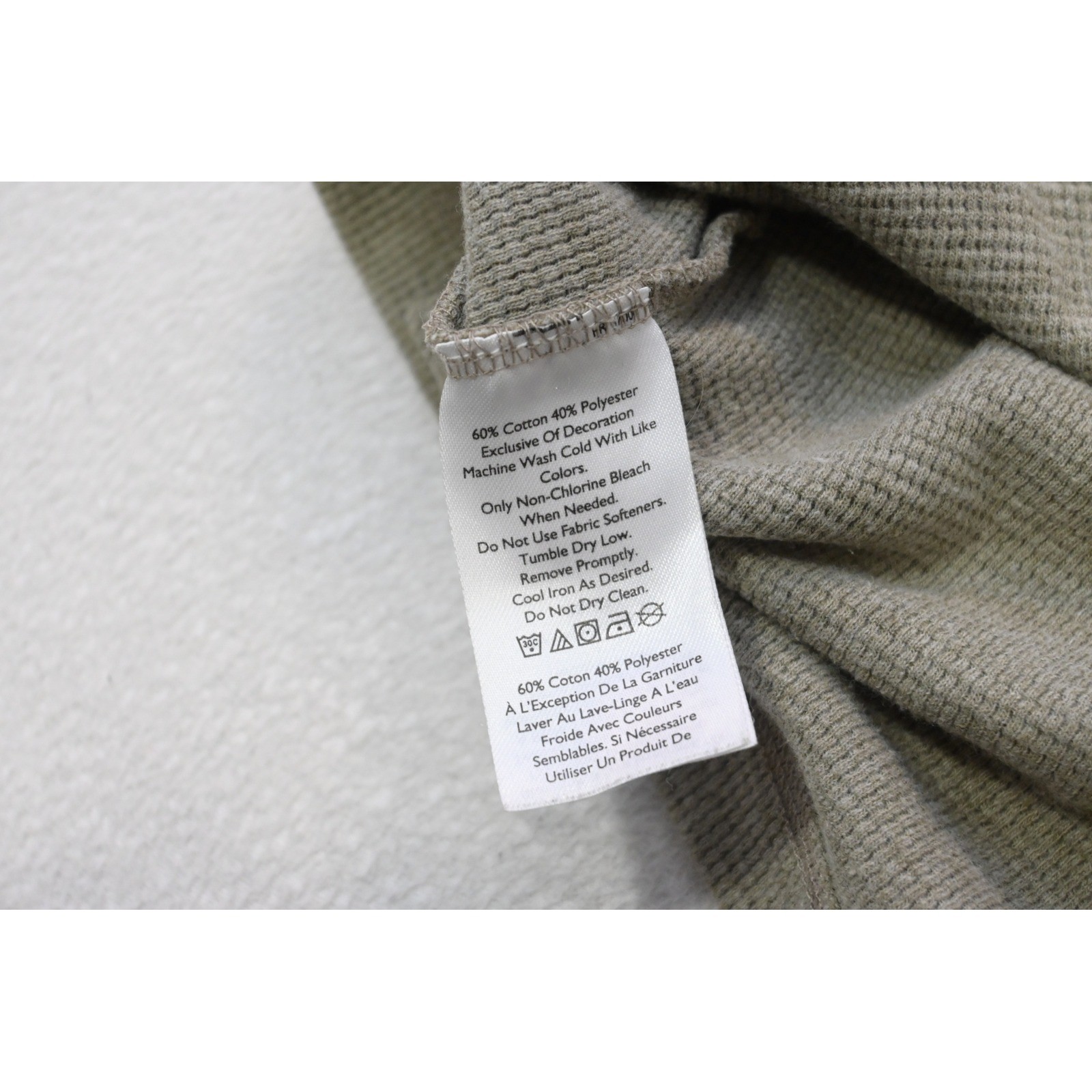 Eddie Bauer Thermal Henley Shirt Mens Large Olive Green Long Sleeve Excellent gallery