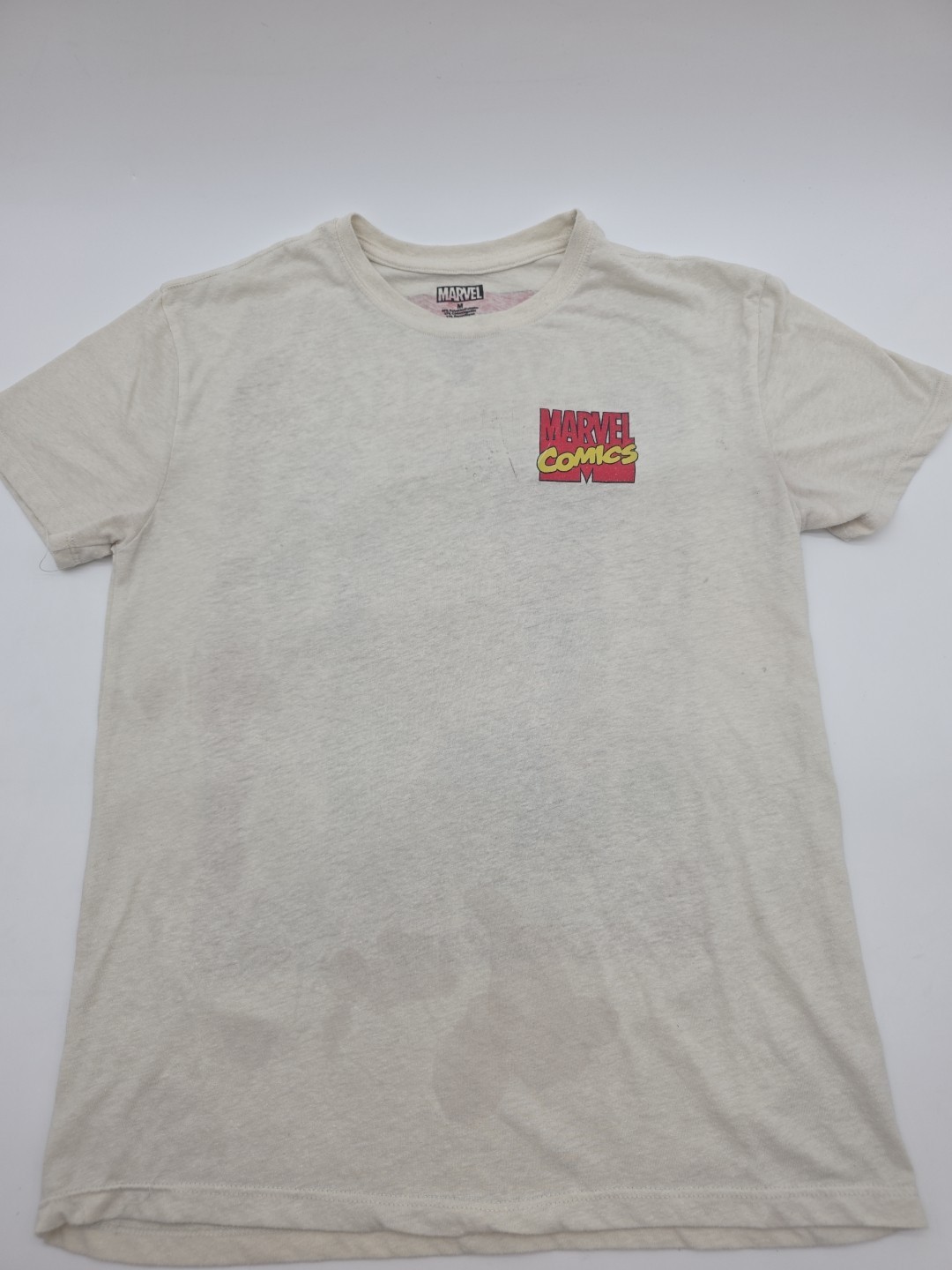 Marvel T-shirt Men Medium Beige Graphic Print Logo. #44367 gallery