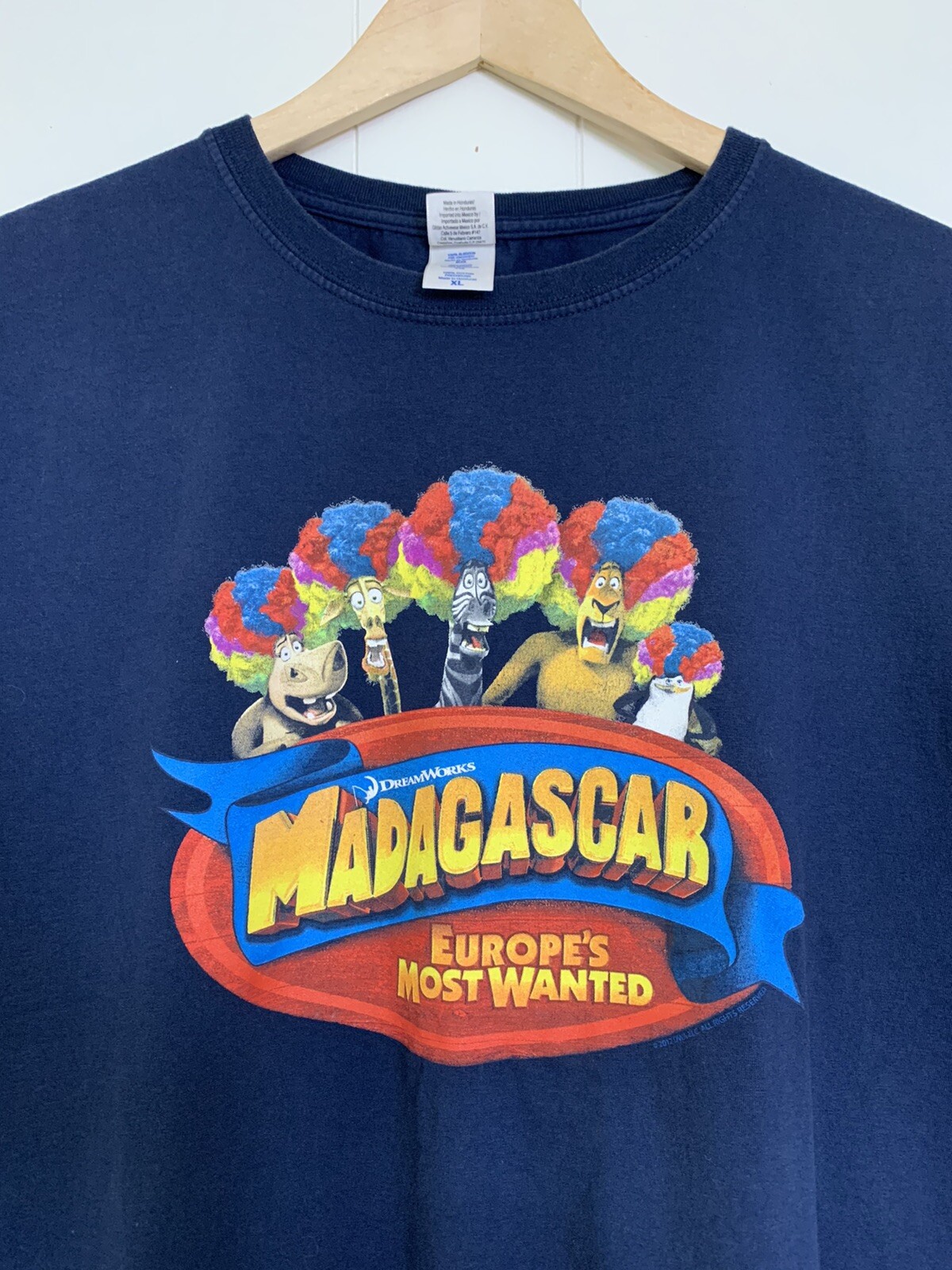 Madagascar Europes Most Wanted Promo Movie T-shirt Dreamworks Mens XL Blue gallery