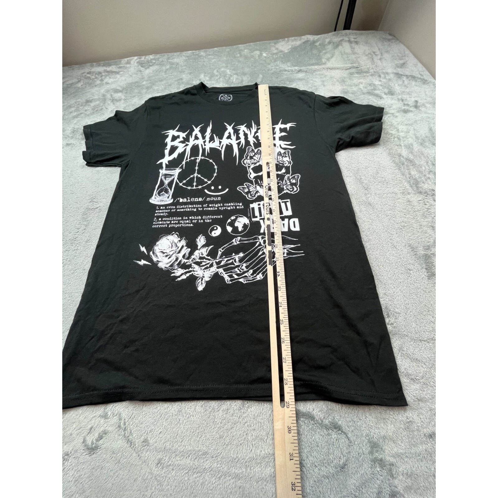 ODM Brand Balance Definition Skull Shirt Mens Medium Black Punk Rock Time gallery