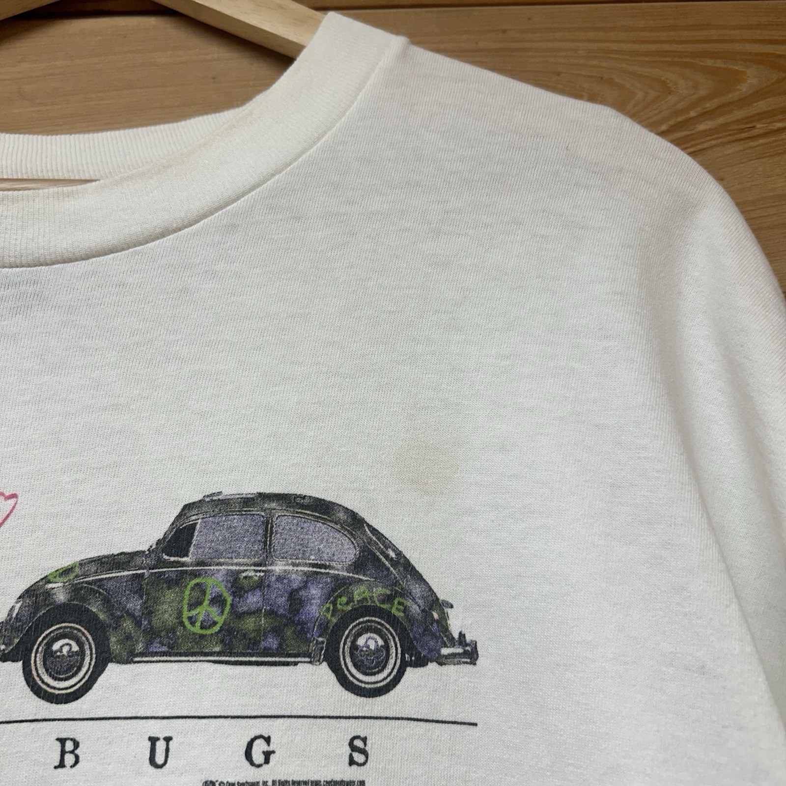 Vintage 90s Volkswagen Beetle “Love Bugs” Car Graphic T Shirt Size XL gallery