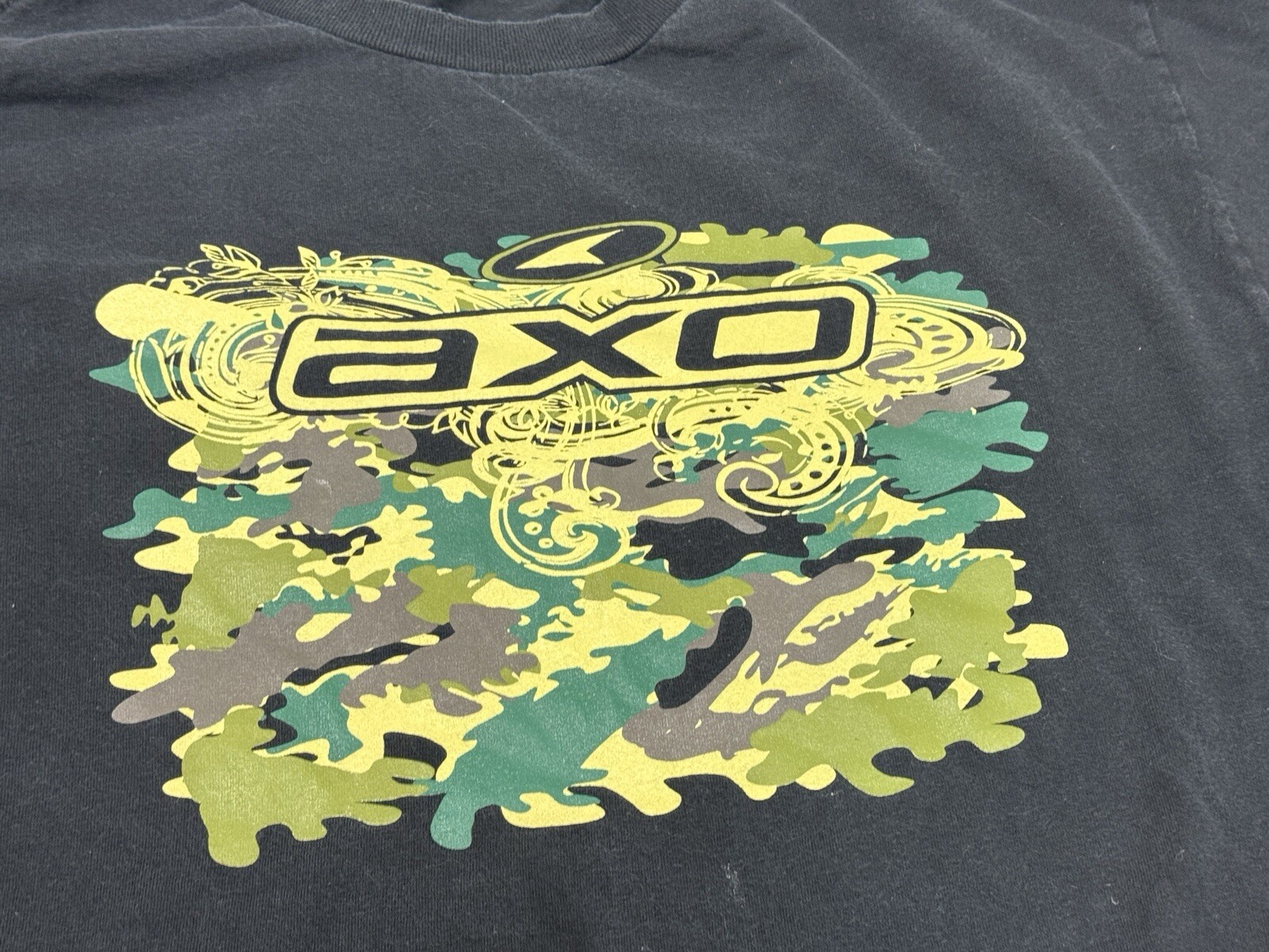 Vintage AXO Sport Shirt Mens Large (M) Black Camo Dirt Bike Motocross Military gallery