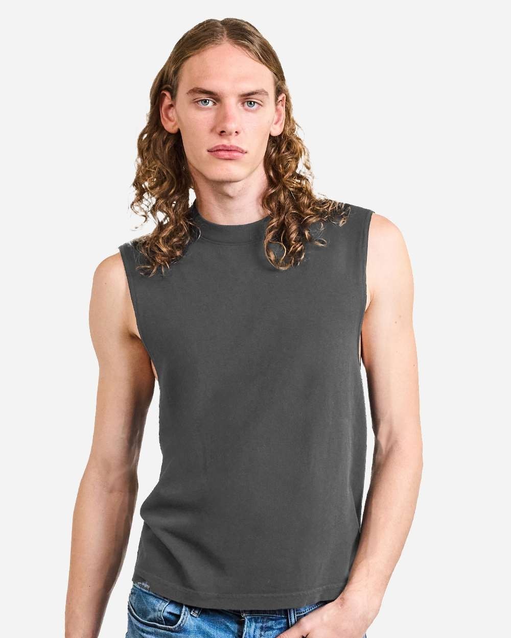 Unisex Heavyweight Cotton Garment-Dyed Mid-Length Muscle Tee - 207GD gallery